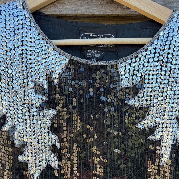 Vintage Sequins Jean for Joseph Le Bon Black Silver Women's Medium - Picture 3 of 6